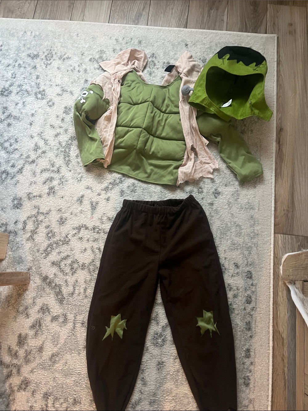 Frankenstein Monster Costume Set - Hooded Top & Black Pants